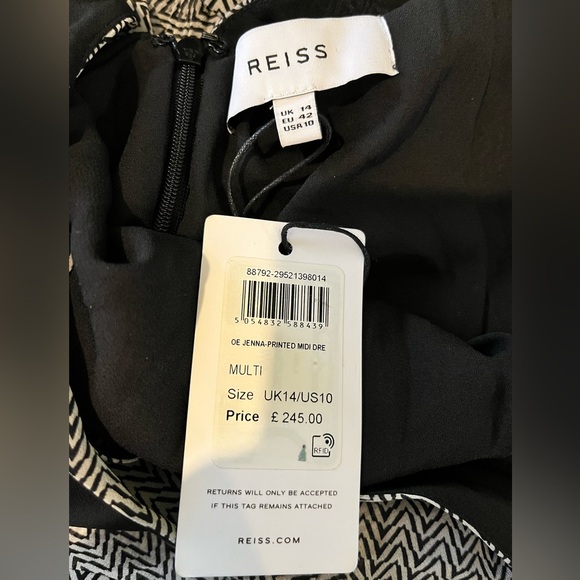 Reiss Jenna Chevron Print Midi Dress - Picture 4 of 9